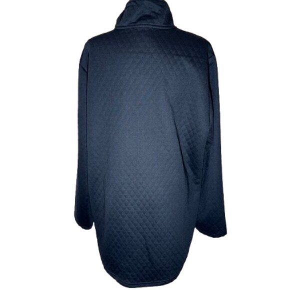 TOP IT OFF 1/4 Snap Quilted Navy Dress - Picture 2 of 6